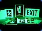 Luminescent fire safety signs