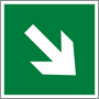 Direction arrow at 45� safety sign