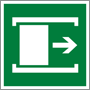 Slide to open safety sign